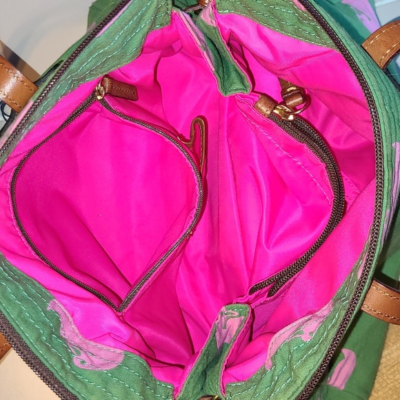 Dooney & Bourke-Green and Pink Vintage Purse Pre-loved. - Picture 11 of 16